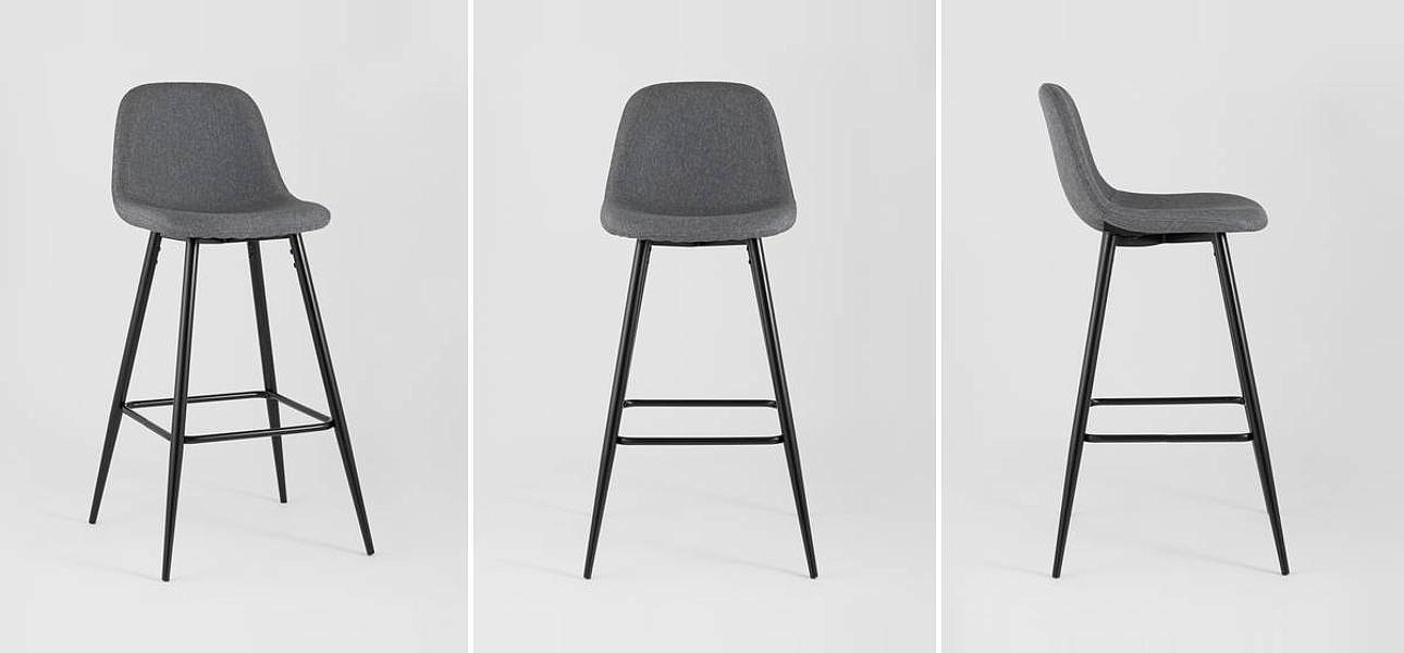 Барный Стул Archie Chair Серая Рогожка Барный Стул Archie Chair Серая Рогожка - Loft-Concept в Кирове