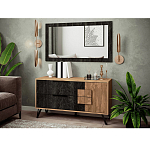 Зеркало настенное прямоугольное цвета угольный камень Stone Effect варинант исполнения - 2 | Loft Concept в Кирове