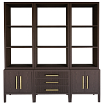 Модульный стеллаж Primo из трех составных элементов Темный орех варинант исполнения - 1 | Loft Concept в Кирове