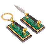 Настольный письменный набор из малахита с декором в виде лошади Leader Organizer варинант исполнения - 6 | Loft Concept в Кирове