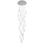 Большая каскадная люстра с хрустальными подвесками Esme Drops Crystal Chrome Cascade Chandelier 25 варинант исполнения - 1 | Loft Concept в Кирове