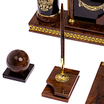 Настольный письменный набор с часами из природного камня обсидиана Royal Set варинант исполнения - 5 | Loft Concept в Кирове