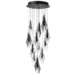 Люстра каскадная с 12-ю рельефными прозрачными плафонами Glass Pod  варинант исполнения - 4 | Loft Concept в Кирове