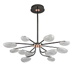 Люстра черного цвета с 12-ю прозрачными плафонами овальной формы Iona chandelier варинант исполнения - 1 | Loft Concept в Кирове