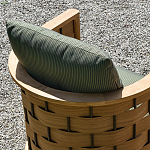 Дизайнерское уличное кресло из массива дерева с плетеной спинкой PALINFRASCA Armchair варинант исполнения - 4 | Loft Concept в Кирове