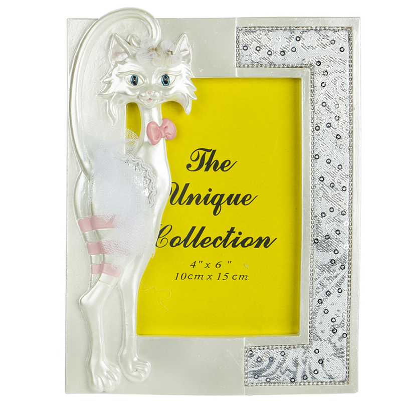 Фоторамка детская Childhood Corner Pink Cat Серебряный в Кирове | Loft Concept 