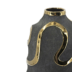 Ваза с золотыми акцентными полосами на черном матовом фоне Accent Tape варинант исполнения - 4 | Loft Concept в Кирове