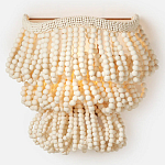 Настенный светильник с подвесками из деревянных бусин молочного цвета Wooden Beads Wall Lamp варинант исполнения - 5 | Loft Concept в Кирове