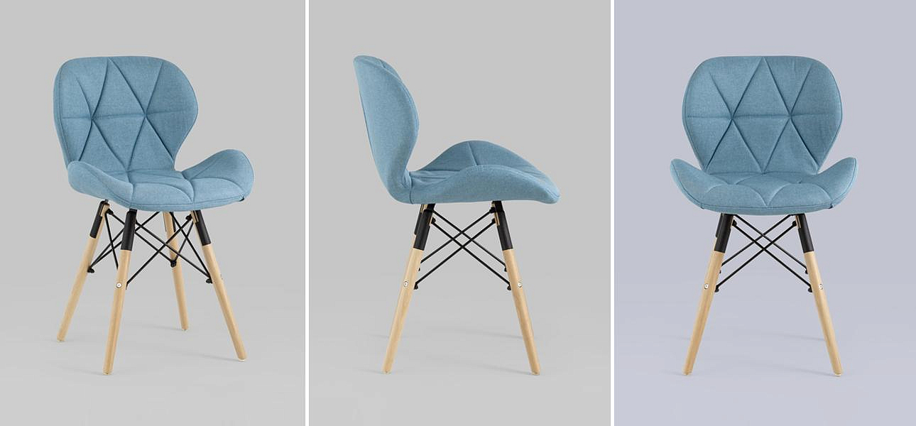 Стул Jeroen Chair Рогожка Голубой Цвет Стул Jeroen Chair Рогожка Голубой Цвет - Loft-Concept в Кирове