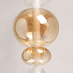 Подвесной светильник с вертикальной композицией из прозрачных и янтарных стеклянных шаров и ромбов Gabriel Scott Luna варинант исполнения - 6 | Loft Concept в Кирове