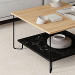 Стол журнальный с квадратной столешницей и полкой MARBO LOTUS варинант исполнения - 2 | Loft Concept в Кирове