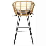 Стул барный с ротанговым плетением Half Bar Chair with Wicker с подлокотниками варинант исполнения - 5 | Loft Concept в Кирове
