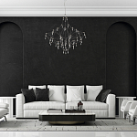 Люстра с тонким металлическим каркасом цвета хром Quasar варинант исполнения - 5 | Loft Concept в Кирове