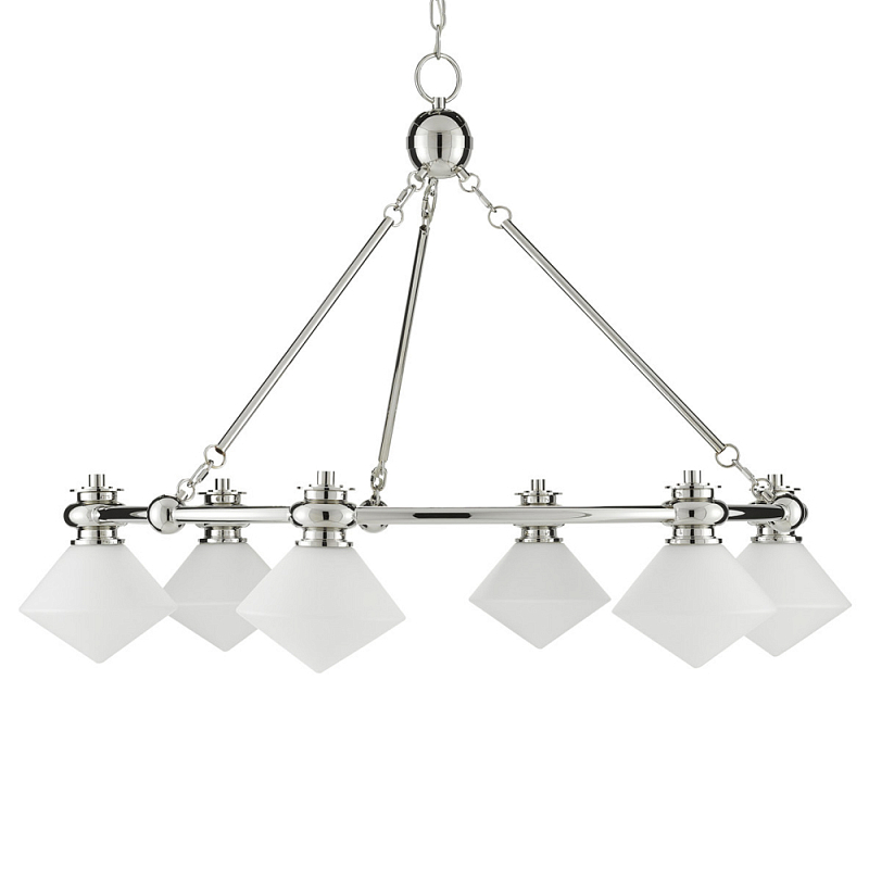 Люстра с ромбовидными плафонами Pointed Diamond Shade Никель Белый в Кирове | Loft Concept 