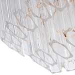 Люстра подвесная многослойная с прозрачными хрустальными трубками и золотистым каркасом Hexagon Tube Light варинант исполнения - 3 | Loft Concept в Кирове