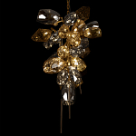 Люстра подвесная вытянутой формы с плафонами из стекла и металла с двумя вертикальными подвесками Gilded Mirage  варинант исполнения - 8 | Loft Concept в Кирове