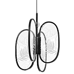 Люстра с гравировкой на акриловых плафонах Gravyura Black D 33 см варинант исполнения - 1 | Loft Concept в Кирове