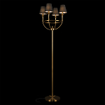 Торшер с металлическим основанием бронзового цвета с черными конусовидными абажурами Dignity варинант исполнения - 2 | Loft Concept в Кирове