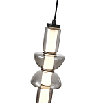 Подвесной светильник из дымчатого стекла цилиндрической формы с чёрным металлическим основанием Hiding secrets варинант исполнения - 6 | Loft Concept в Кирове