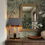 Настольная лампа с основанием из натурального камня c серым прямоугольным абажуром Lapis Tiburtinus варинант исполнения - 5 | Loft Concept в Кирове