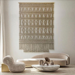 Панно на стену плетеное Макраме бежевый цвет  варинант исполнения - 10 | Loft Concept в Кирове