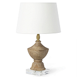 Настольная лампа деревянная с белым абажуром Wooden Table Lamp варинант исполнения - 2 | Loft Concept в Кирове