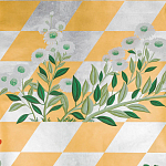 Обои ручная роспись Tiled Meadow Original colourway on Egyptian Gold gilded paper варинант исполнения - 2 | Loft Concept в Кирове