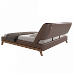 Кровать двуспальная с изголовьем из экокожи шоколадно-коричневого цвета Modern Look варинант исполнения - 3 | Loft Concept в Кирове