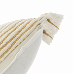 Чехол на подушку горчичного цвета с бахромой и объемным узором Ethnic mix варинант исполнения - 3 | Loft Concept в Кирове