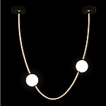 Подвесной светильник в форме дуги с белыми шарообразными плафонами Flos Wireline Lighting варинант исполнения - 3 | Loft Concept в Кирове