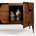 ТВ-тумба с узором из шпона на фасаде Sahara варинант исполнения - 3 | Loft Concept в Кирове