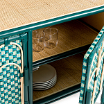 Комод для посуды из ротанга Felice Rattan Green варинант исполнения - 4 | Loft Concept в Кирове