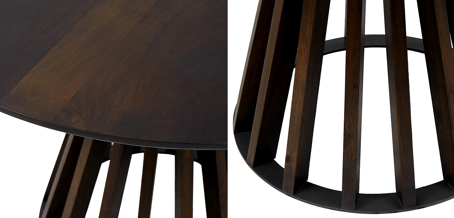 Обеденный круглый стол Seamus Brown Wood Dining Table Обеденный круглый стол Seamus Brown Wood Dining Table - Loft-Concept в Кирове