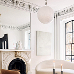 Подвесной светильник в форме шара из белого текстурного стекла Atmosphere варинант исполнения - 4 | Loft Concept в Кирове