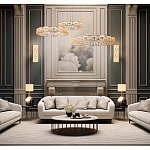 Люстра из 3-х колец с текстурной огранкой Reflection of Reality варинант исполнения - 3 | Loft Concept в Кирове