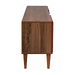 ТВ-тумба красная из массива бука с 2-мя дверками и ящиком Wenge Light варинант исполнения - 3 | Loft Concept в Кирове