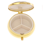 Таблетница карманная круглая с 3-мя отделениями и накладкой из натурального камня Серафинит Gold Stone Pillboxes варинант исполнения - 3 | Loft Concept в Кирове