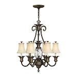 Люстра с 7-ю кремовыми текстильными абажурами Hinkley варинант исполнения - 7 | Loft Concept в Кирове