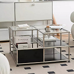 Дизайнерский журнальный стол квадратный с полками Akydy варинант исполнения - 2 | Loft Concept в Кирове