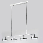 Люстра светодиодная с 4-мя круглыми прозрачными плафонами цилиндрической формы из акрила и стекла с пультом для регулировки света Glass Lamp Chromium варинант исполнения - 4 | Loft Concept в Кирове