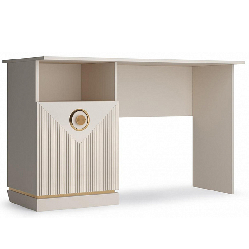 Стол письменный с ящиком и нишей для хранения Satin Furniture Бежево-серый Стол письменный с ящиком и нишей для хранения Satin Furniture Бежево-серый в Кирове | Loft Concept