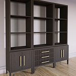 Модульный стеллаж Primo из трех составных элементов Темный орех варинант исполнения - 3 | Loft Concept в Кирове