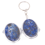 Зеркало брелок карманное двухстороннее из натурального камня Лазурит Stone Mirrors варинант исполнения - 2 | Loft Concept в Кирове