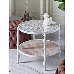 Журнальный столик из натурального дерева в винтажном стиле Openwork Coffee Table варинант исполнения - 6 | Loft Concept в Кирове