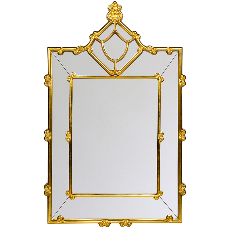Зеркало прямоугольное Golden Classic Ornament Mirror Золотой в Кирове | Loft Concept 