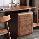 Стол рабочий округлой формы с 3-мя ящиками  Working Moonnut Table варинант исполнения - 7 | Loft Concept в Кирове