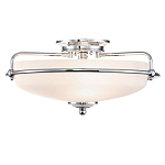 Потолочный светильник со стеклянным плафоном на изогнутых кронштейнах Quoizel  варинант исполнения - 7 | Loft Concept в Кирове