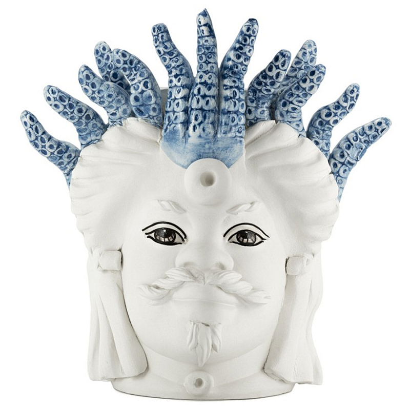 Ваза Vase Moro Man Small White Medusa Light Blue Белый Светло-голубой в Кирове | Loft Concept 