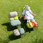 Дизайнерское разноцветное кресло на металлическом каркасе с подставкой для ног Poltronova Plasma Armchair варинант исполнения - 11 | Loft Concept в Кирове