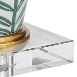 Настольная лампа овальная с тропическим принтом Stylized Aalm Leaves Motif варинант исполнения - 2 | Loft Concept в Кирове